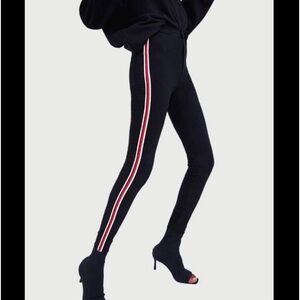 Zara TRAFALUC DENIM WOMENS BLACK RED WHITE STRIPE Skinny Jeans